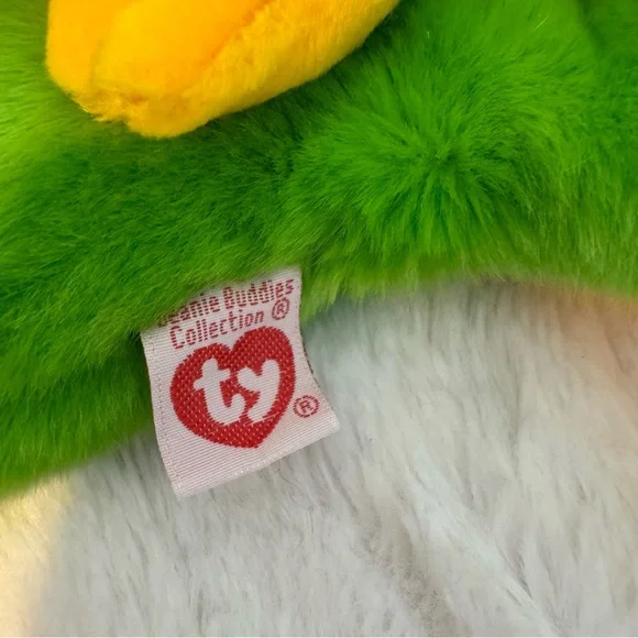 Ty Green and Yellow Frog Stuffed Animal - Picture 11 of 13